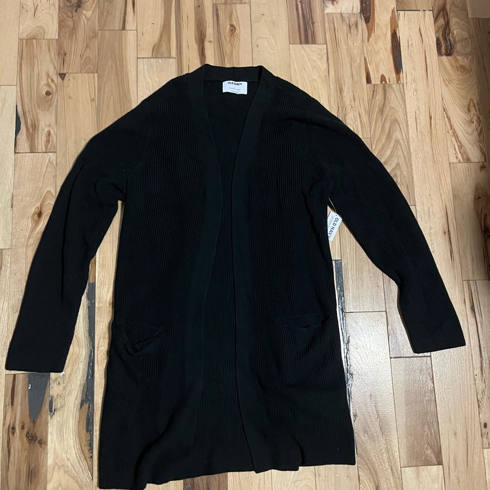 Old Navy Black Ribbed Cardigan